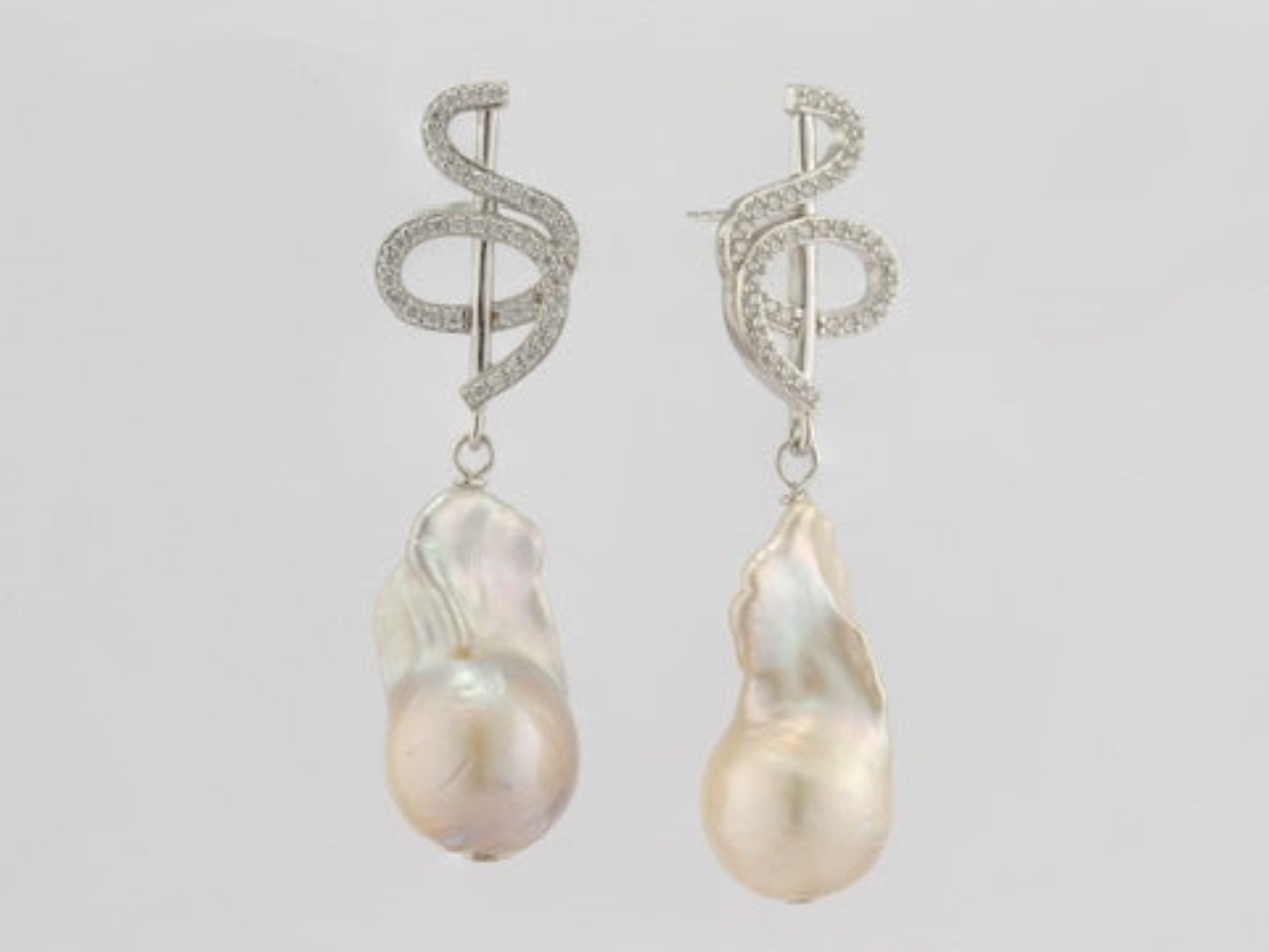 Silver Baroque Pearl Drops