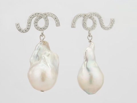 Silver Baroque Swirl Earrings