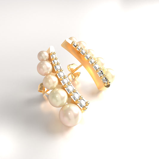 Gold Pearl Stud Climbers